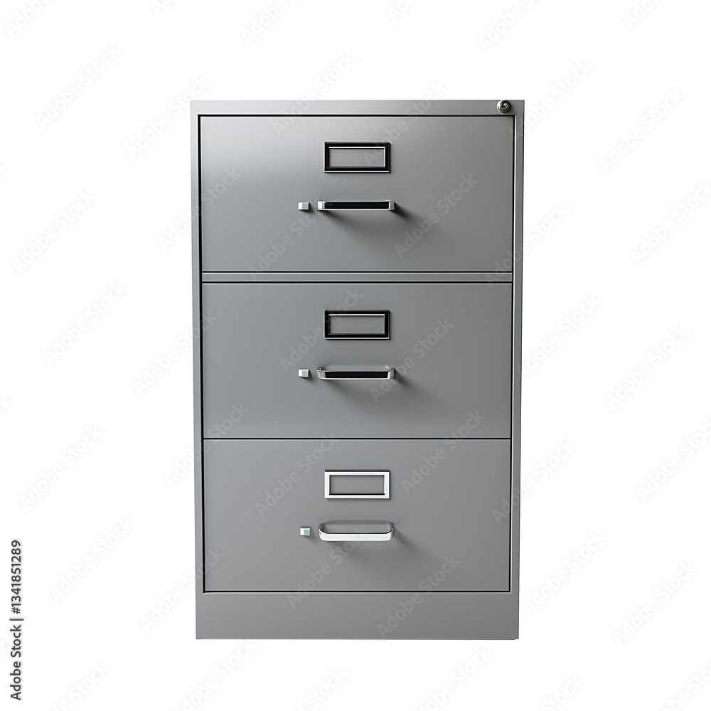 Three Tier Steel File Cabinet isolated on transparent background Three Tier Steel File Cabinet isolated on transparent background