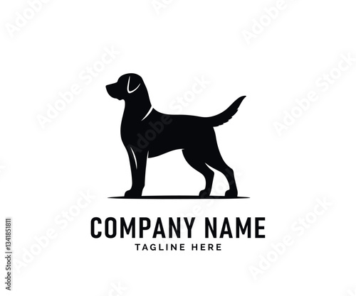 Dog Logo Design. Black Dog Silhouette Canine, Loyal, Elegant, Powerful, Friend