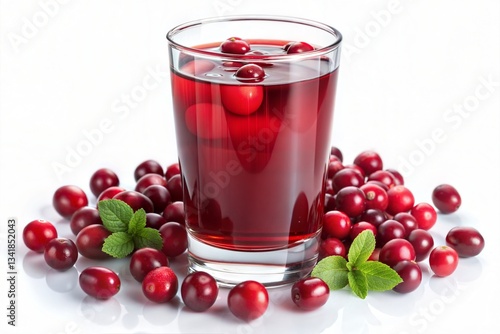 Wallpaper Mural Glass of Cranberry Juice with Floating Berries Torontodigital.ca