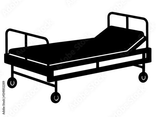 hospital bed black  silhouette,hospital bed vector