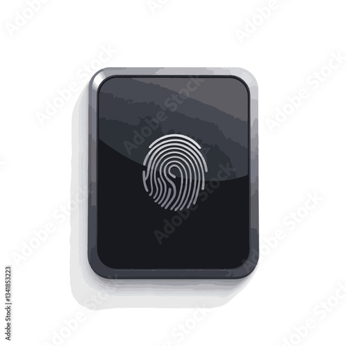 Sleek biometric fingerprint scanner on white background, security technology
