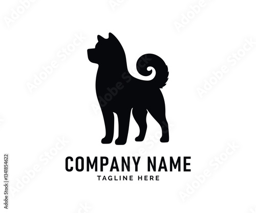Dog Logo Design. Dog Breed Silhouette, Black, Canine, Pet, Animal