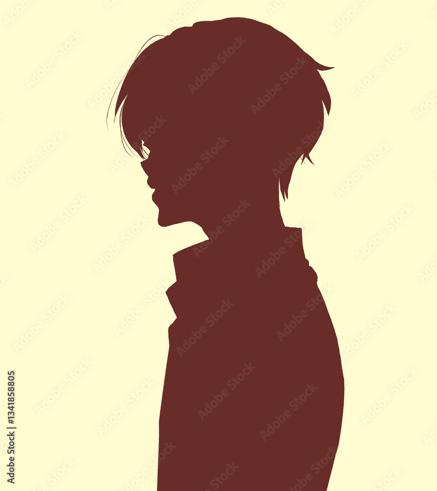 男性 横側 影絵 男性 横側 影絵