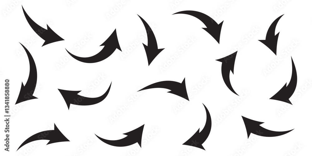 Curved arrow icons. curved arrows set. arrow symbol collection. vector Curved arrow icons. curved arrows set. arrow symbol collection. vector