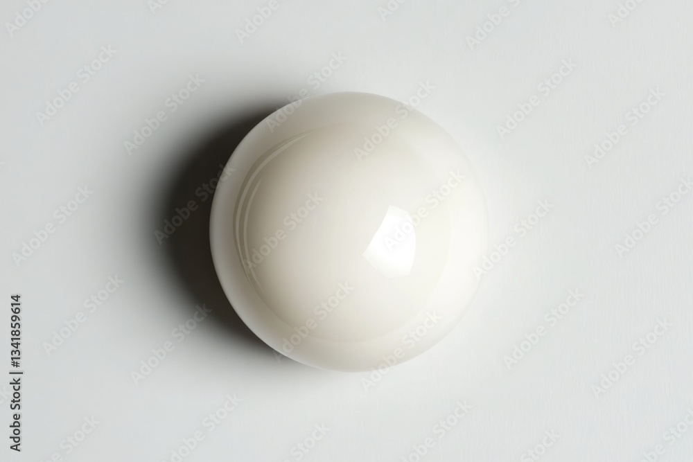 A smooth, off-white orb rests on a pale gray background, creating a minimalist image. A smooth, off-white orb rests on a pale gray background, creating a minimalist image.