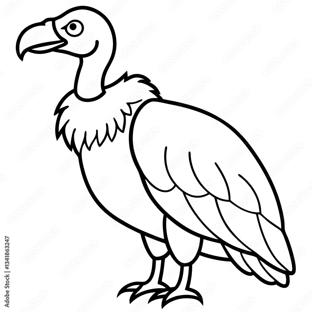 Fototapeta premium Elegant Vulture Outline Illustration
