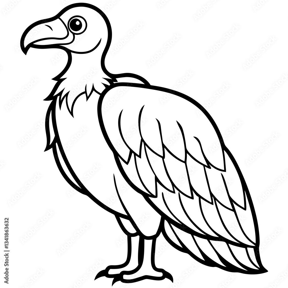 Obraz premium Elegant Vulture Outline Illustration