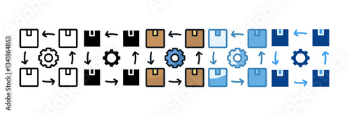Supply Chain Management Icon Set Multiple Style Collection