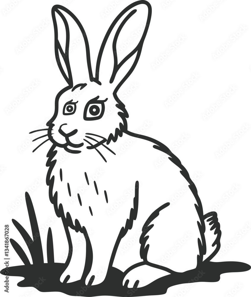 Fototapeta premium vector illustration of a rabbit