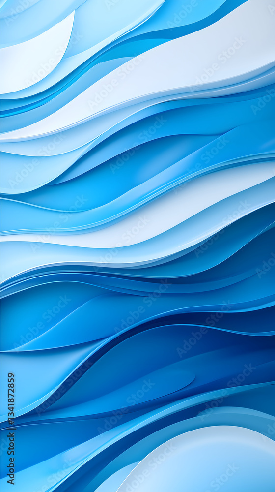 Fototapeta premium Abstract Background Oceanic Swirl Ocean Wave Dynamic Clam Blue Turquoise 3D Rendering Presentation Banner Poster Wallpaper