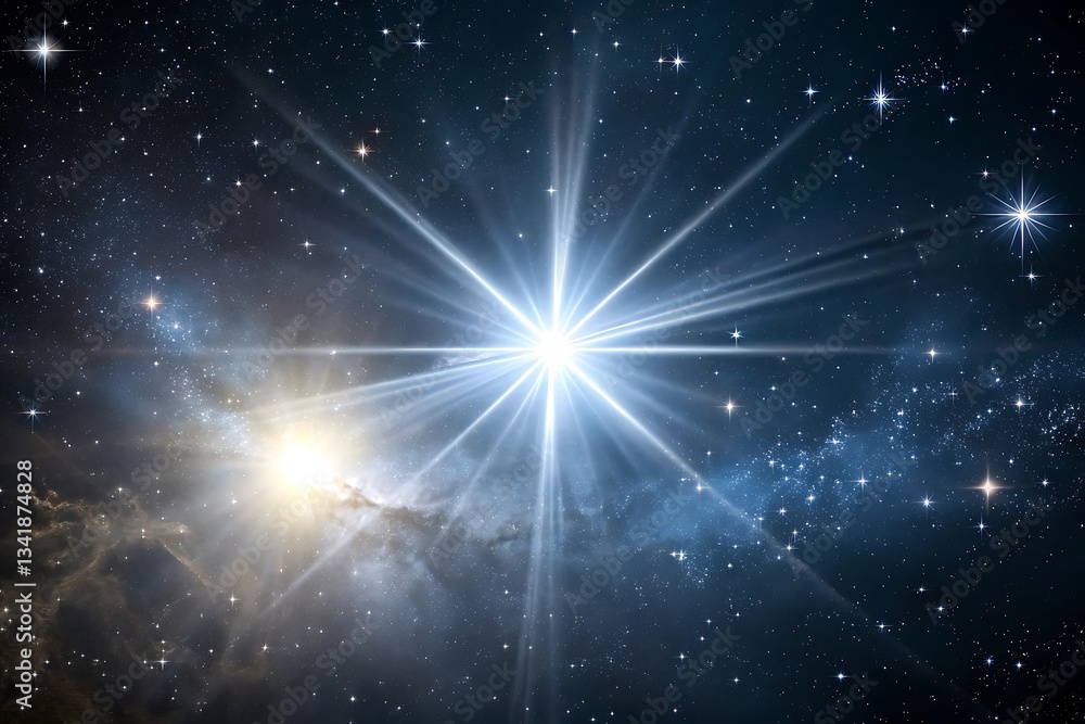 Abstract Lighting Background with Digital Lens Flare in Dark Atmosphere Abstract Lighting Background with Digital Lens Flare in Dark Atmosphere