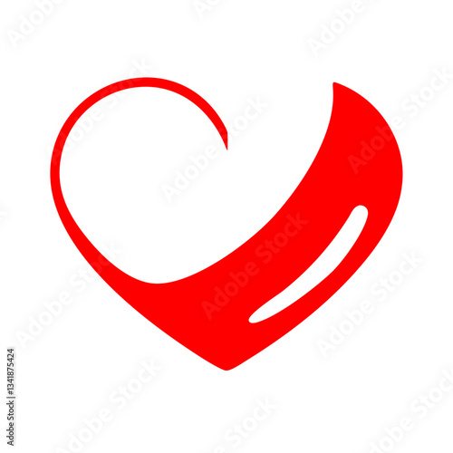 Stylish heart icon with a smooth curve, vibrant red color, symbolizes love and warmth Free Download Stylish heart icon with a smooth curve, vibrant red color, symbolizes love and warmth - GFXLoad