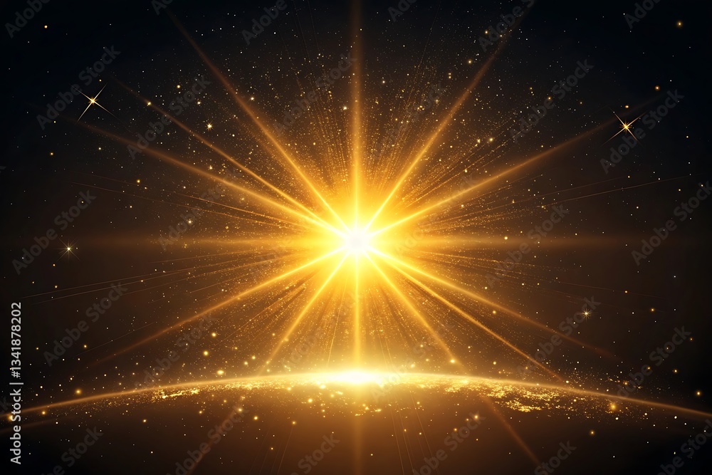 Abstract Lighting Background with Digital Lens Flare in Dark Atmosphere Abstract Lighting Background with Digital Lens Flare in Dark Atmosphere