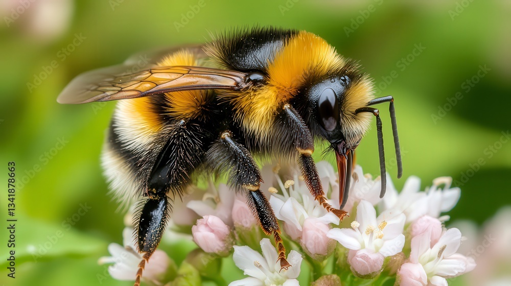 close up of bee on the flower, bee on flower in the nature close up of bee on the flower, bee on flower in the nature