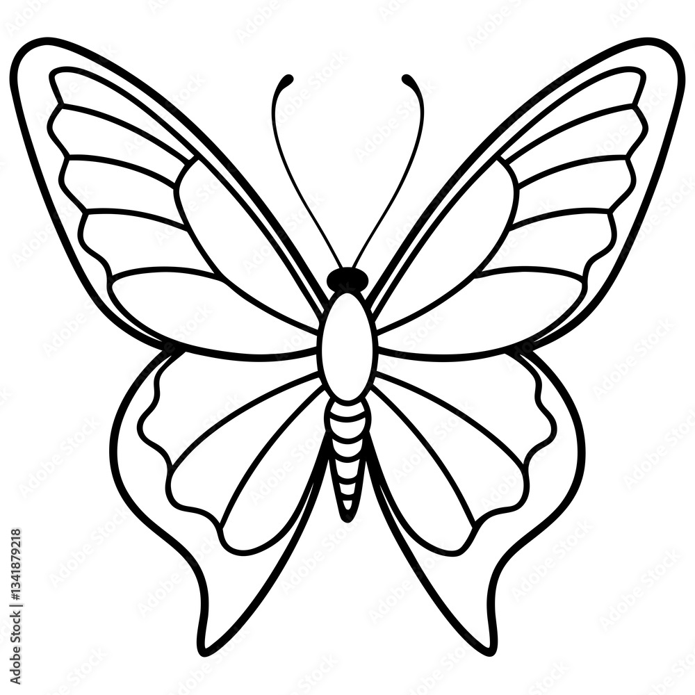 Graceful Sea Butterfly Line Illustration Graceful Sea Butterfly Line Illustration