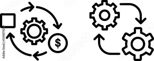 "Change Management Strategies Icon Representing Organizational Transformation and Adaptation"