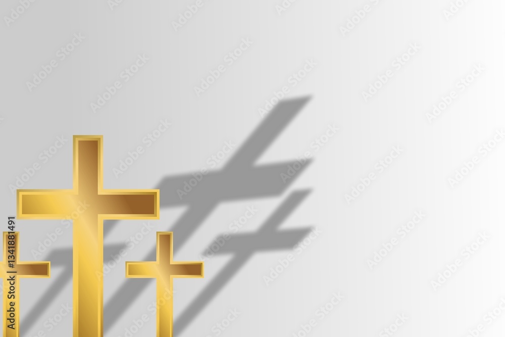 Obraz premium Silhouette Shadow, Shadow of the Cross, inside the wall