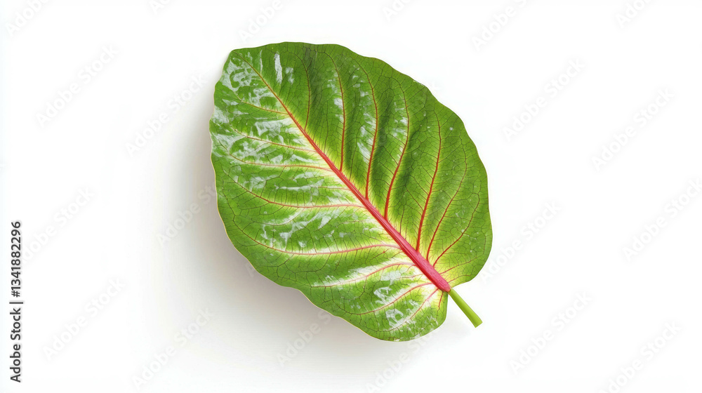 Obraz premium Realistic prayer plant leaf on white background for nature design and decoration