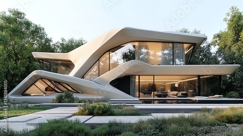 Wallpaper Mural An architectural with angular designs, an avant-garde home with a unique structure  Torontodigital.ca