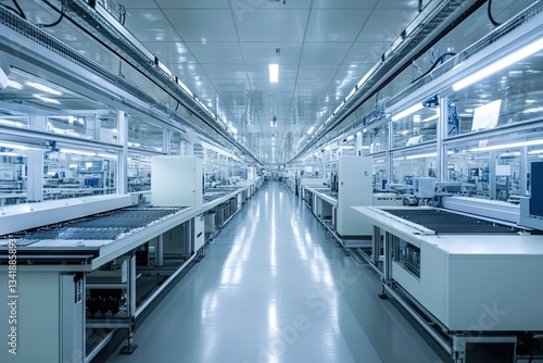 High-tech electronics plant showcasing automated PCB assembly lines