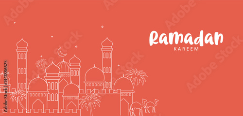 Ramadan Kareem Generous Ramadan greetings for Islam religious festival Eid with illuminated lamp
