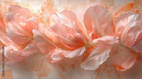 Wallpaper Mural Delicate Pink and Peach Flower Petals on Soft Background Torontodigital.ca