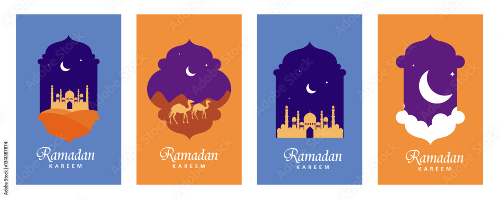 Obraz premium Ramadan Kareem Generous Ramadan greetings for Islam religious festival Eid with illuminated lamp