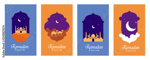 Ramadan Kareem Generous Ramadan greetings for Islam religious festival Eid with illuminated lamp