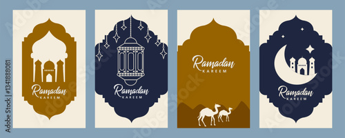 Ramadan Kareem Generous Ramadan greetings for Islam religious festival Eid with illuminated lamp