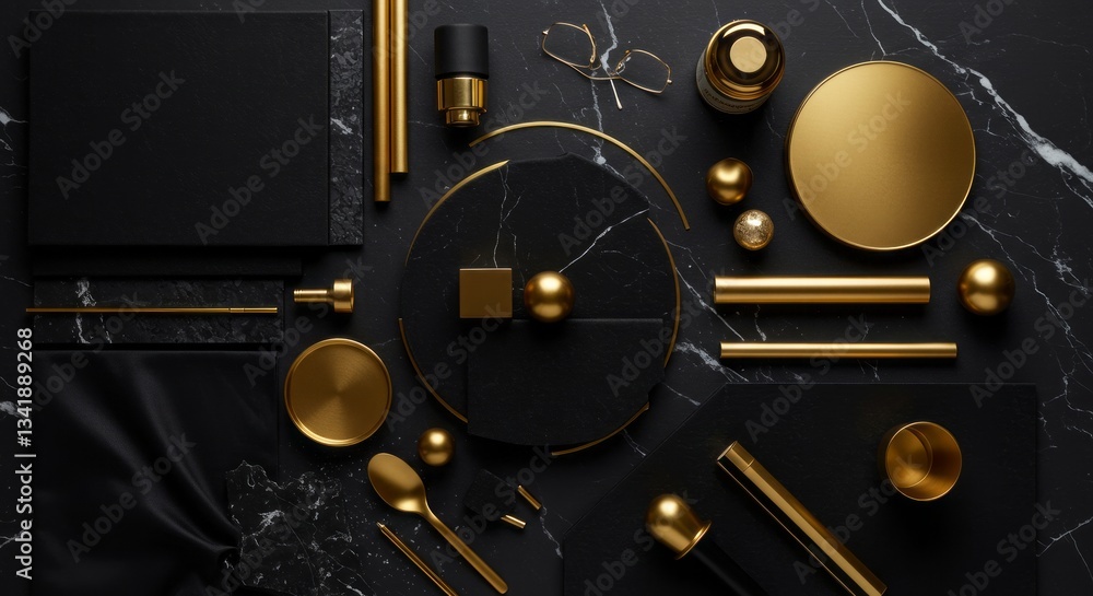 Obraz premium Flat-Lay Marble Mood Board