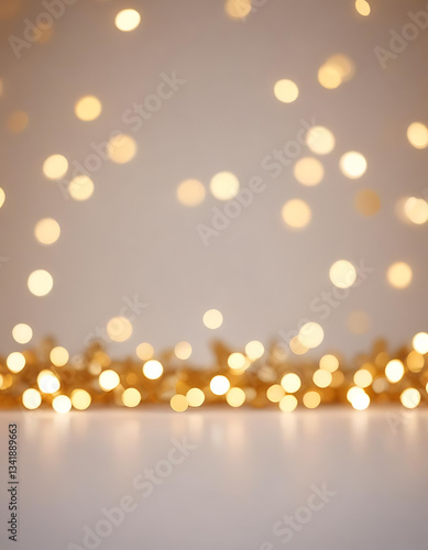  Warm bokeh lights with golden background