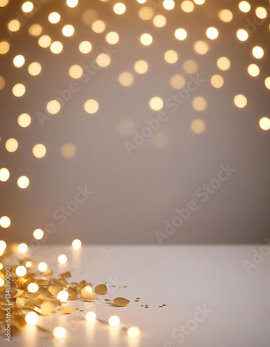  Warm bokeh lights with golden background