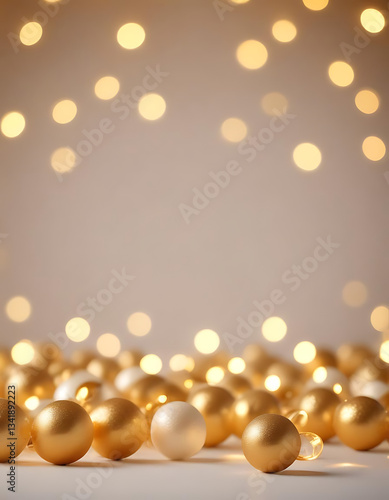  Warm bokeh lights with golden background