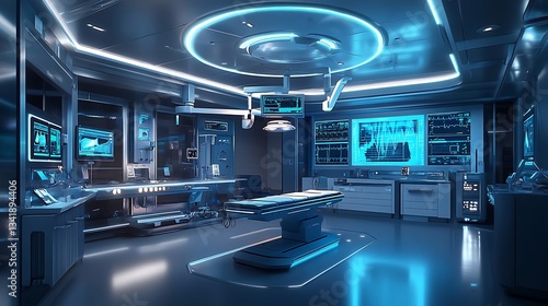 Wallpaper Mural Futuristic Operating Room with High-Tech Medical Equipment - Advanced Surgical Environment Torontodigital.ca