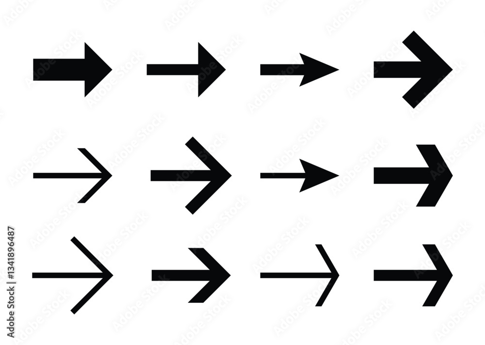 Set of Different Arrow Directions Set of Different Arrow Directions