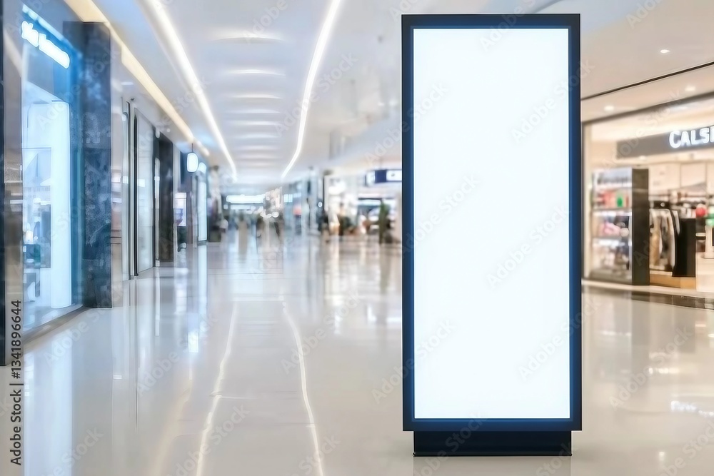 Blank billboard with copy space for your text message or content in shopping mall and derpartment store background Blank billboard with copy space for your text message or content in shopping mall and derpartment store background