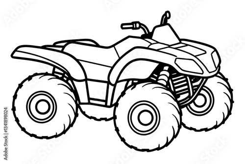 atv all terrain line art silhouette vector illustration