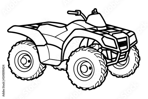 atv all terrain line art silhouette vector illustration
