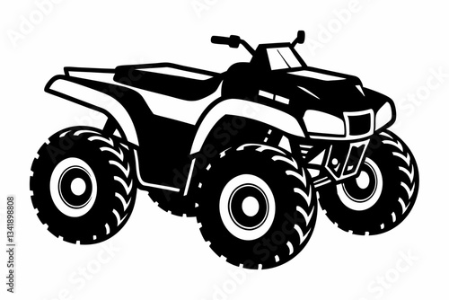 atv all terrain line art silhouette vector illustration