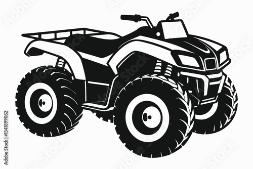 atv all terrain line art silhouette vector illustration