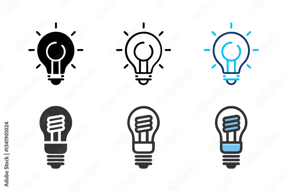 Lamp icon set. Light bulb icon vector. idea symbol.