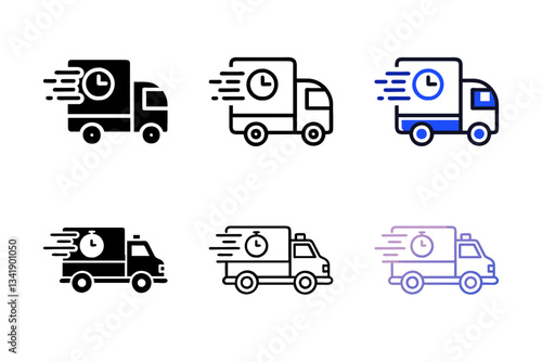 Fast shipping delivery truck icon set. Delivery truck icon. fast delivery icon
