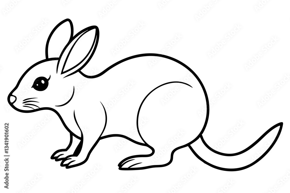 Fototapeta premium bilby line art silhouette vector illustration