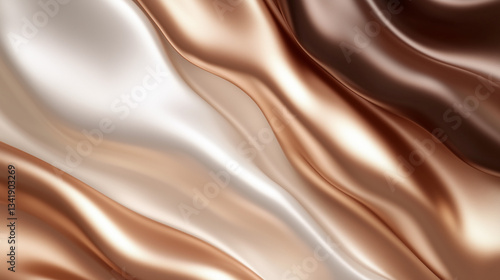 Wallpaper Mural astarte.ai: Luxurious Chocolate and Caramel Waves - Abstract 3D Texture Torontodigital.ca