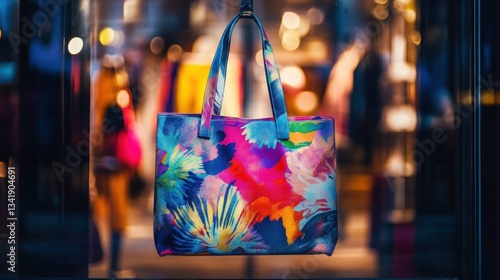 Wallpaper Mural Colorful Artistic Tote Bag Displayed in a Fashionable Storefront Torontodigital.ca