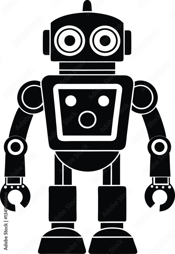Fototapeta premium robot symbol vector silhouette