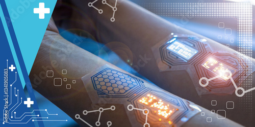 Technology background. Developing medical technology concept and healthcare with future technology. Smart Healthcare, Medical Innovation, Digital Health, Future Medicine, Electronic Skin