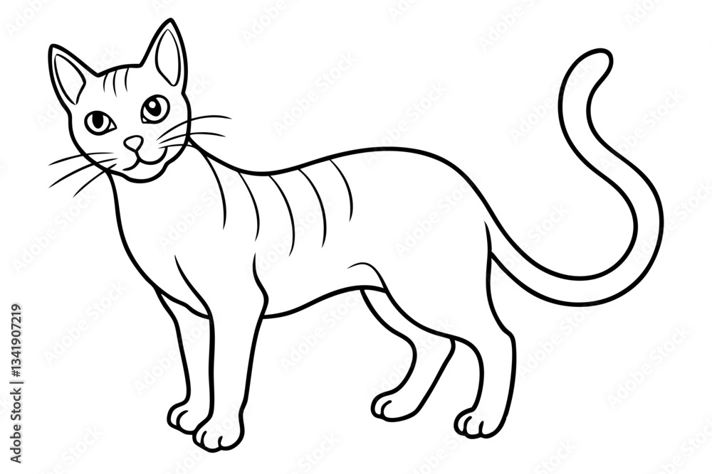 Obraz premium cat line art silhouette vector illustration