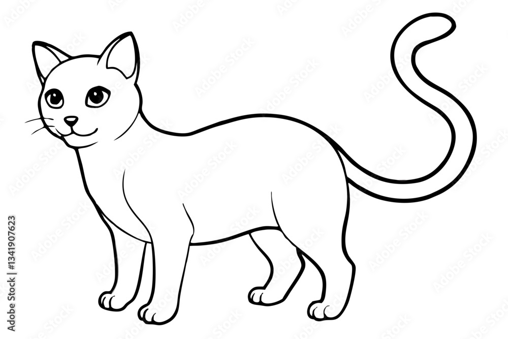 cat line art silhouette vector illustration cat line art silhouette vector illustration