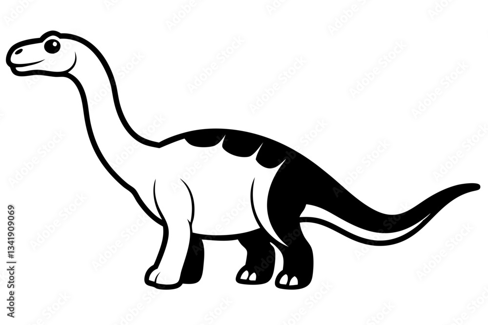 Fototapeta premium dinosaur line art silhouette vector illustration